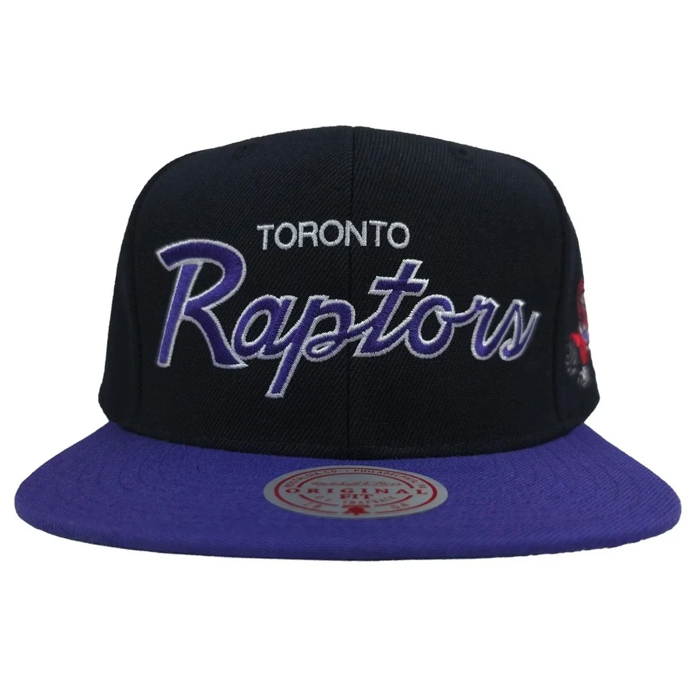Toronto Raptors‎ Mitchell & Ness NBA Snapback Hat Cap Script Logo Black NWT